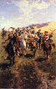 jozef brandt Cossack oil painting